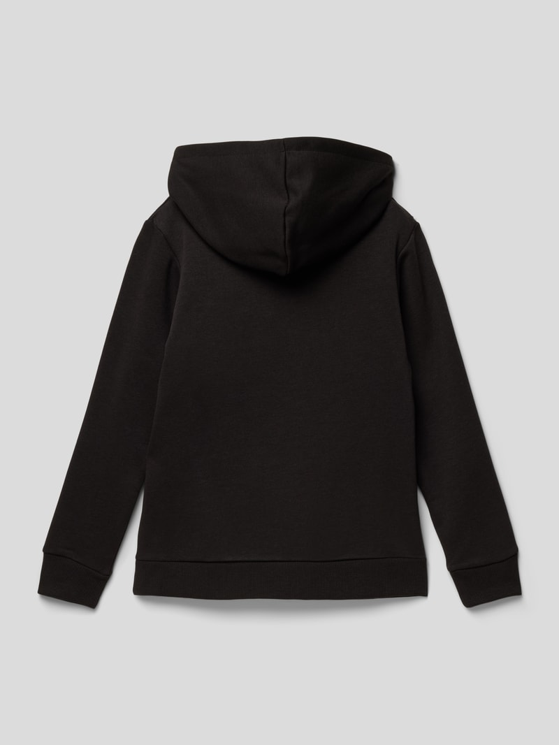 Hoodie mit Label-Print in schwarz