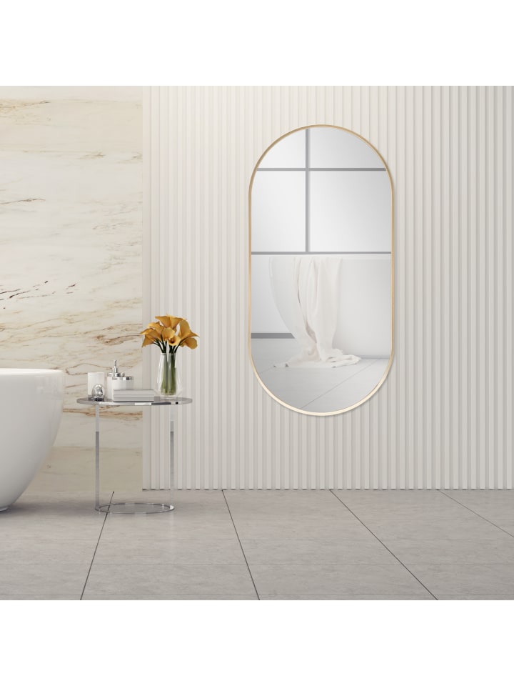 en.casa Wandspiegel Corato in Gold (H)80cm (B)40cm (T)2.8cm günstig kaufen onesize