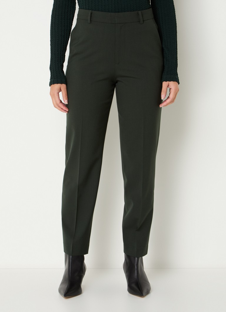 Pantalon Vanilia taille haute coupe fuselée en laine vierge blonde