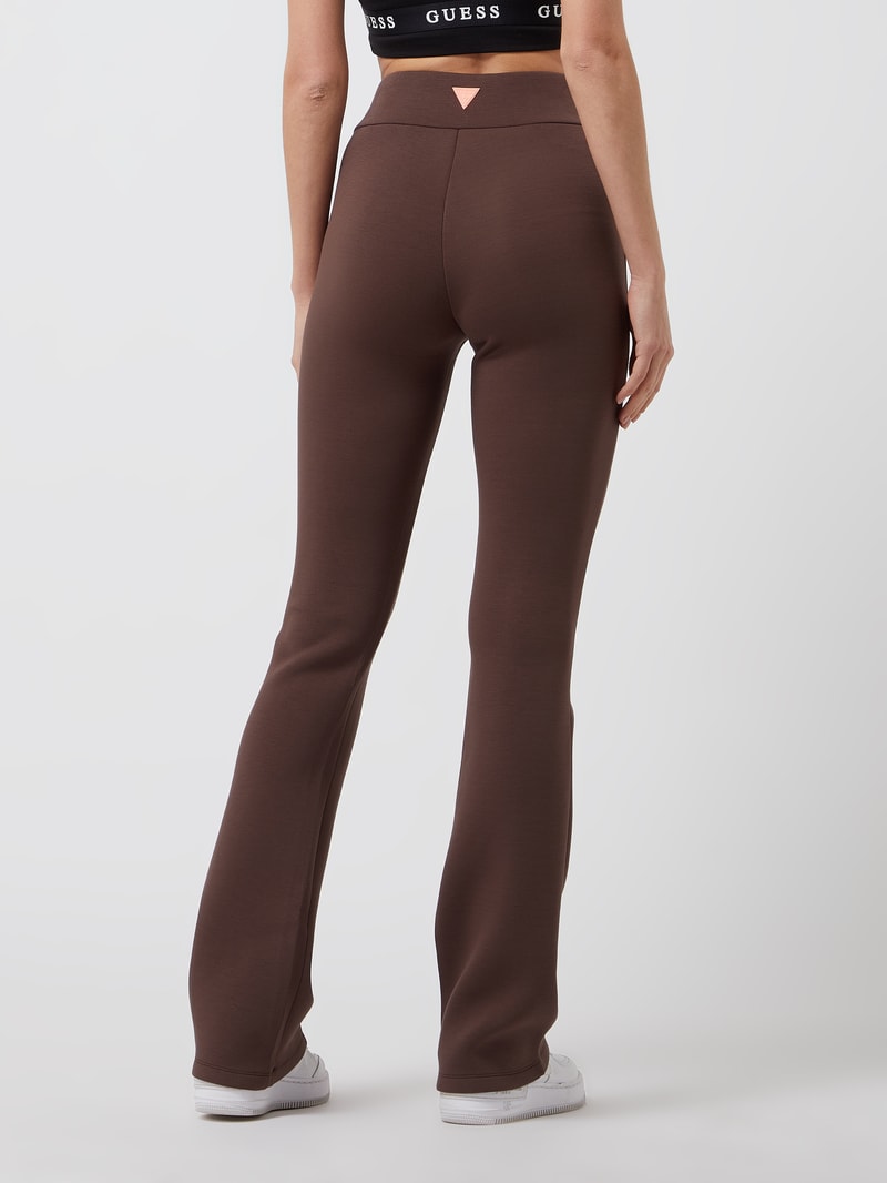 Flared Leggings aus Scuba in schokobraun
