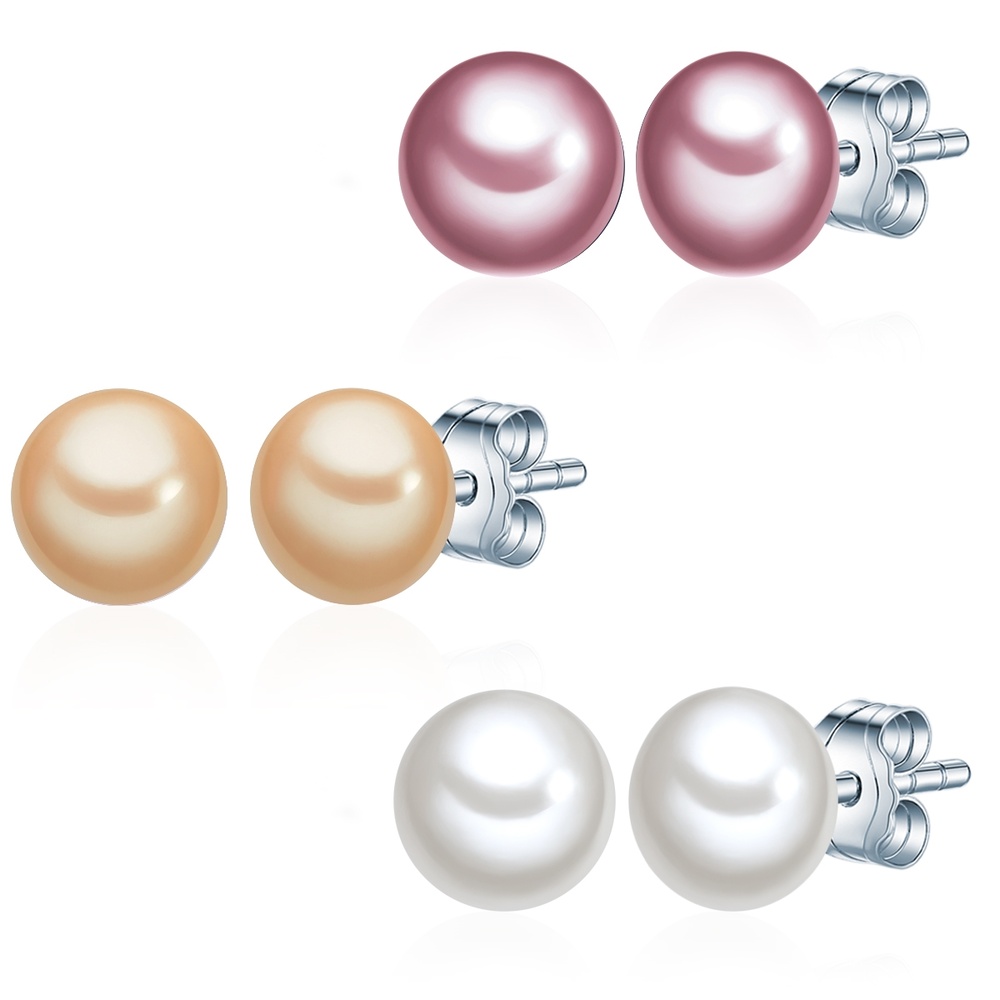 Valero Pearls Puce d'oreille en perle Perle de culture d'eau douce Perle de culture d'eau douce Boucles d'oreilles