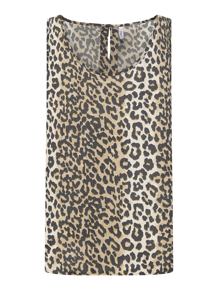 ONLY Blusentop in Hellbraun/ Beige/ Schwarz günstig kaufen
