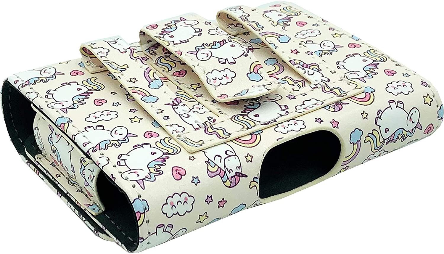 SEWAS Diabetic Care Aufbewahrungstasche Tasche Gürteltasche Einhorn Motive für Freestyle Libre Messgerät 3, Gürtelschlaufe, Gürtelclip, schönes Einhorn Design, Magnetverschluss