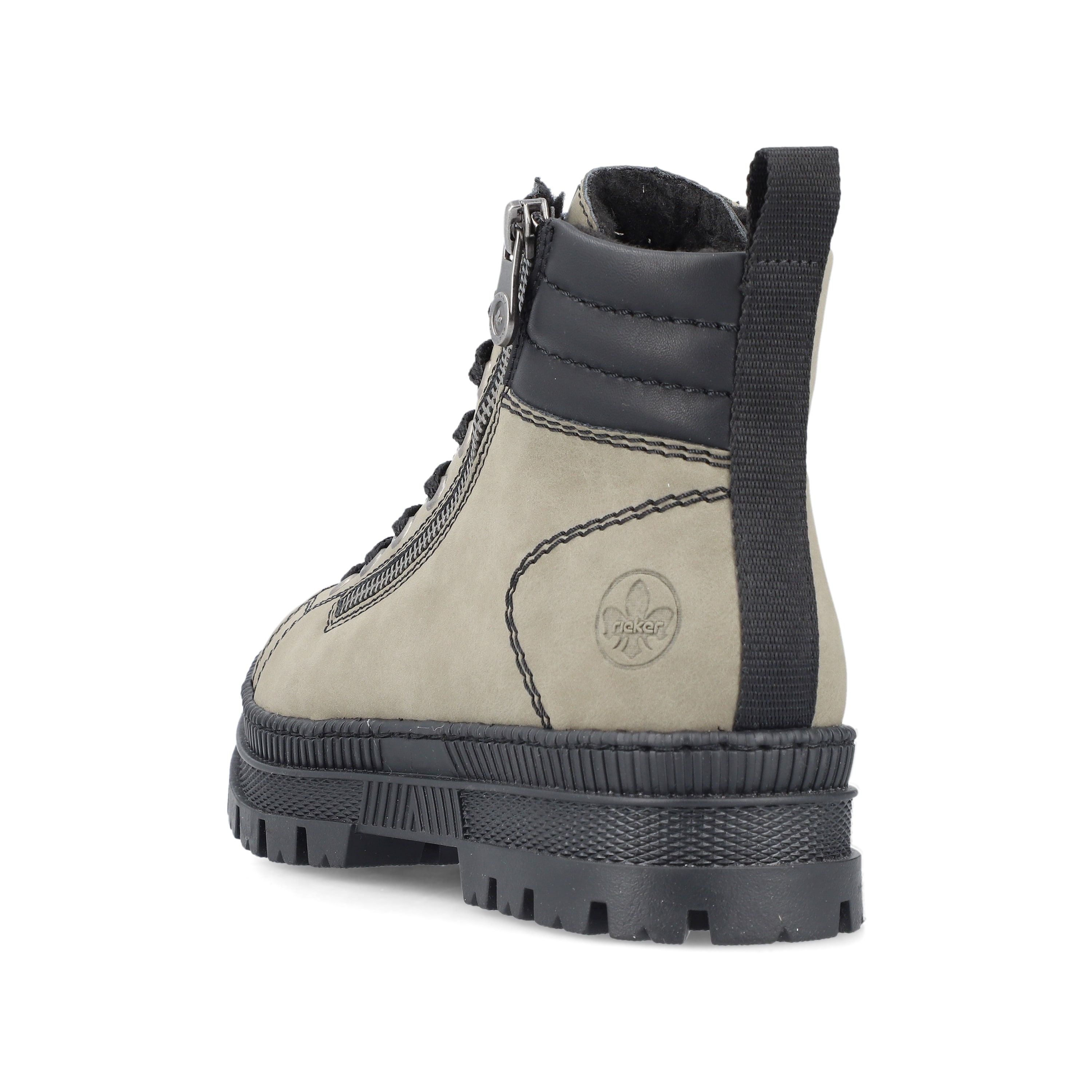 Rieker Damen Schnürstiefel graugrün-schwarz