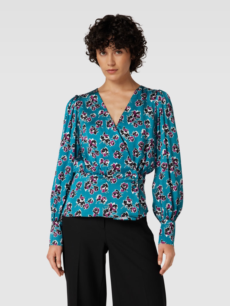 Bluse mit Allover-Print in pink