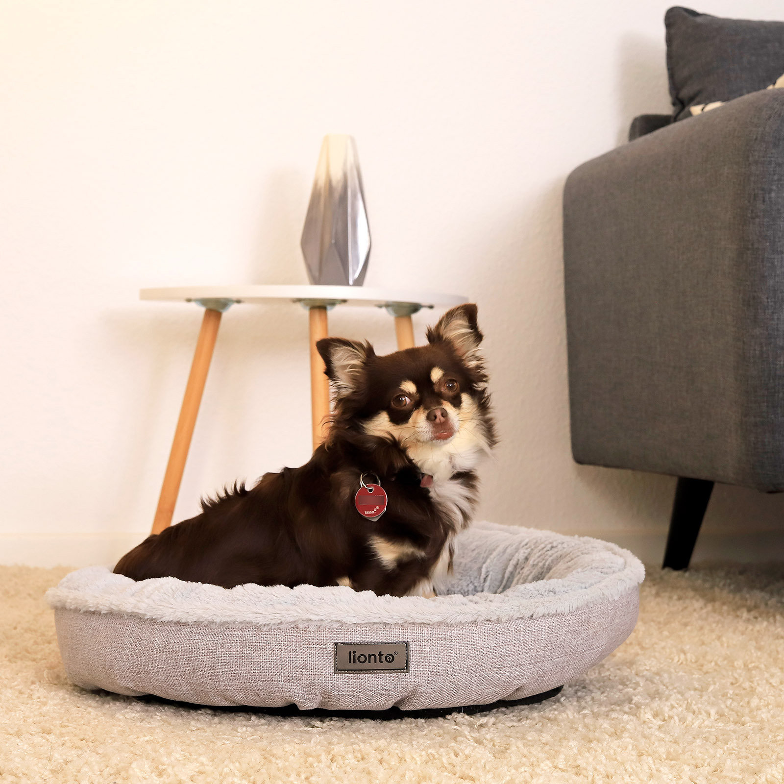 Lionto Hundebetten Lionto Rundes Hundebett grau S