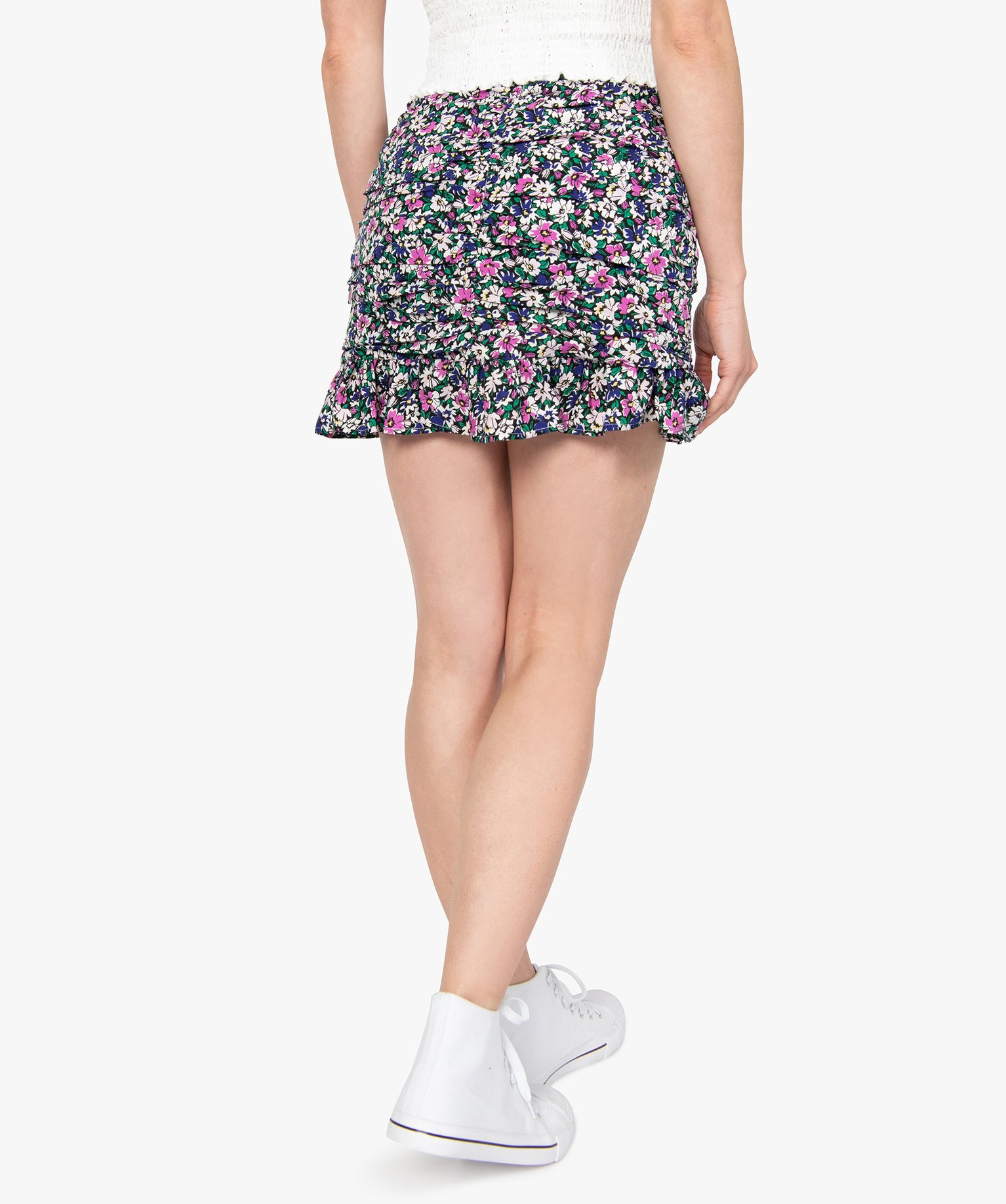 Jupe femme effet drapé à motifs fleuris – Lulu Castagnette imprime | GEMO