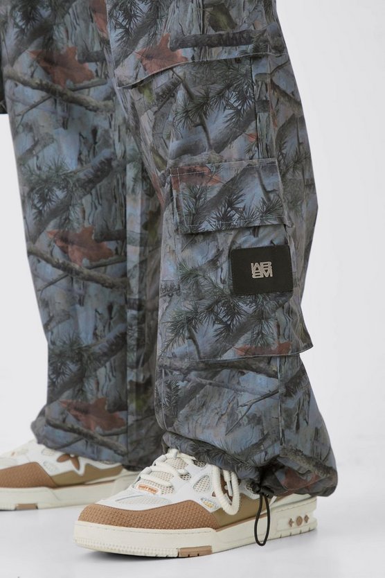 Camouflage Cargo-Hose mit elastischem Bund