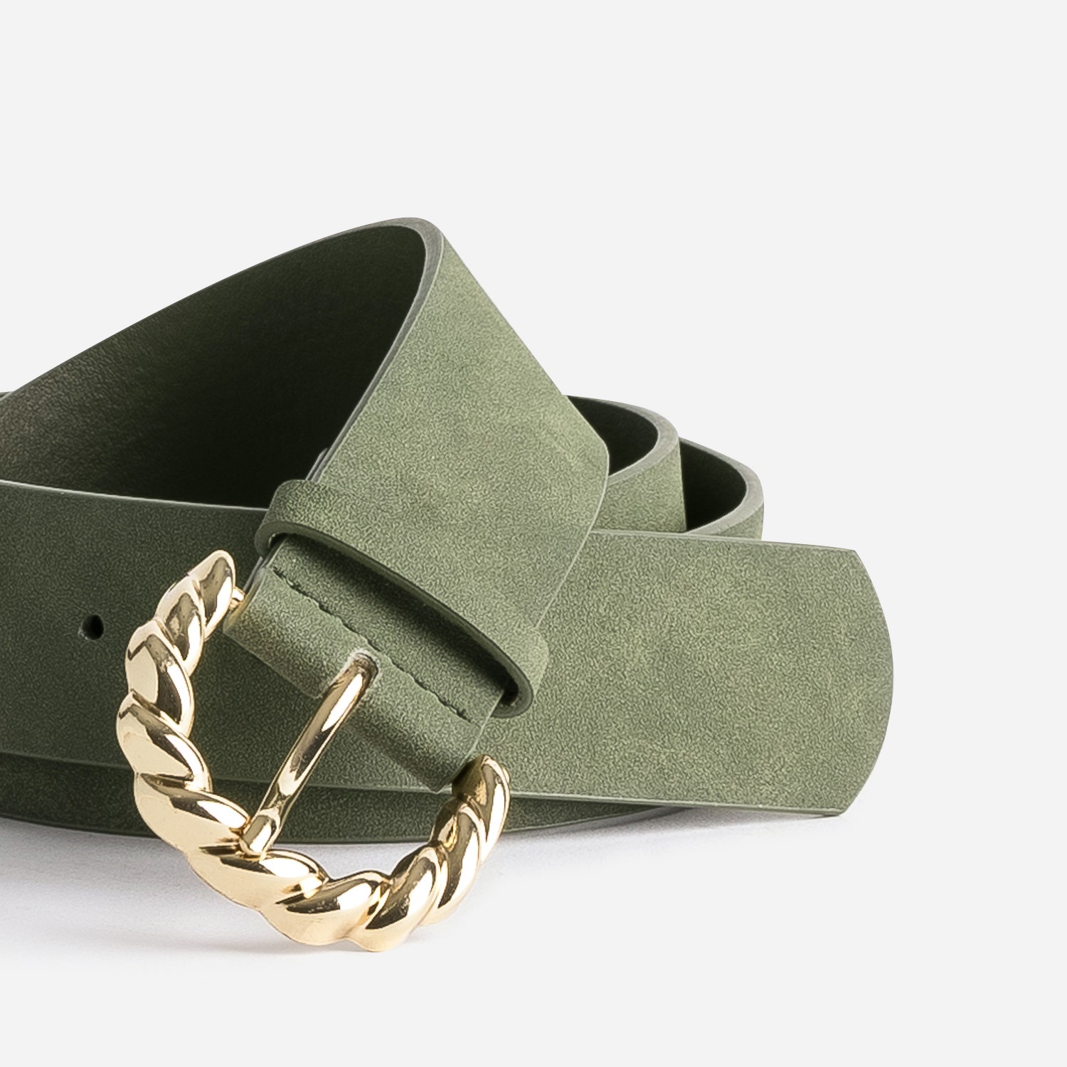 Ceinture kaki avec boucle torsadée