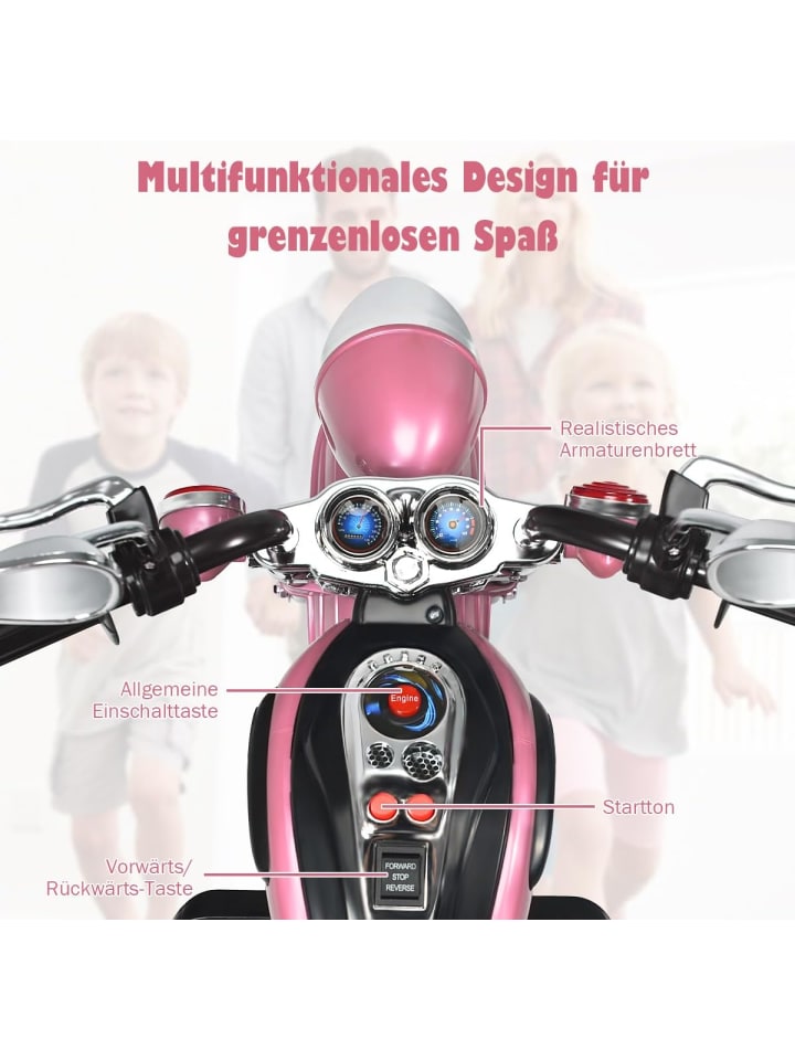 COSTWAY 6V Elektro Motorrad in Rosa günstig kaufen 91 cm
