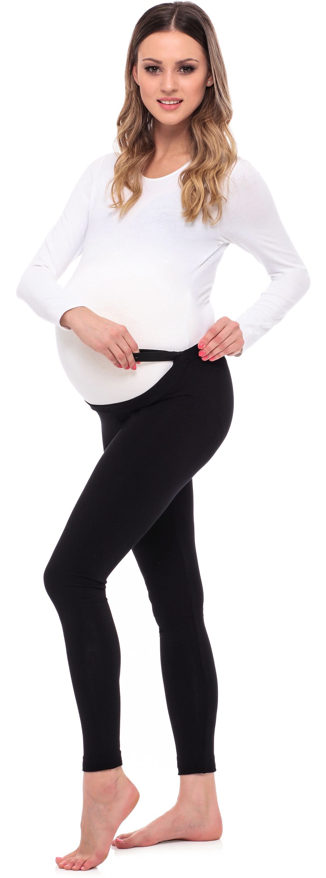 Be Mammy Umstandsleggings Lange Umstandsleggings aus Viskose BE20-253 (1-tlg) elastischer Bund