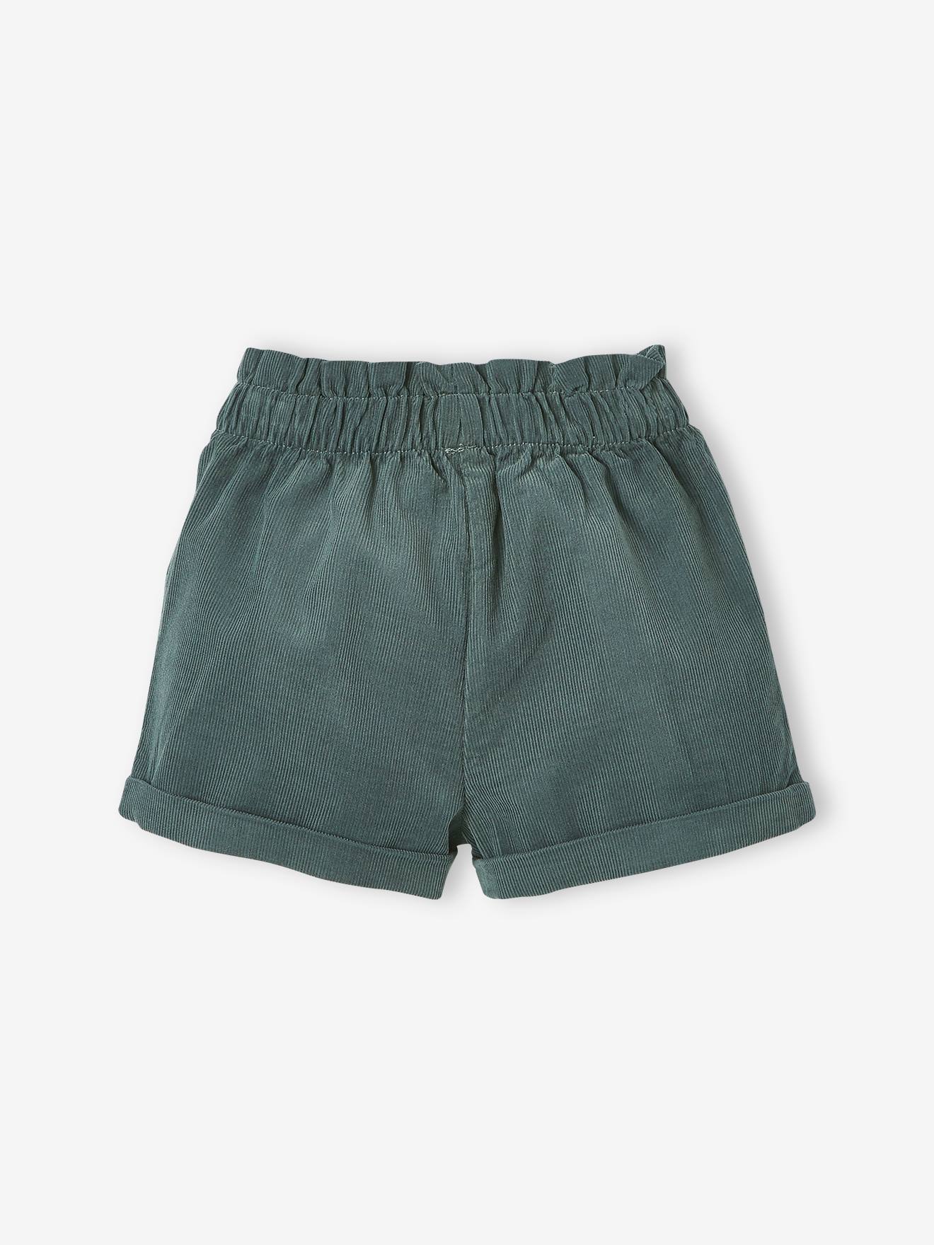Ensemble 3 pièces bébé fille tee-shirt, short velours et bandeau écru