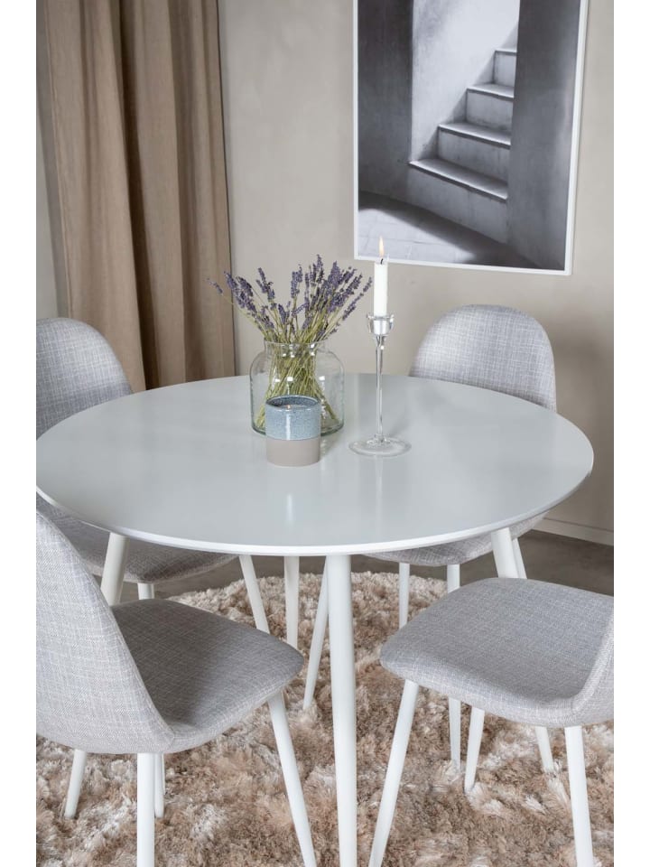 ebuy24 Essgruppe Plaza 1 (5-teilig) Weiß 100 x 100 cm günstig kaufen onesize