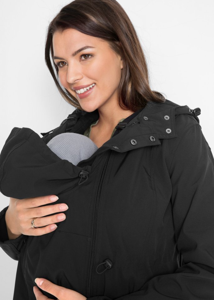 Softshell-Tragejacke / Umstandsjacke, weitenregulierbar