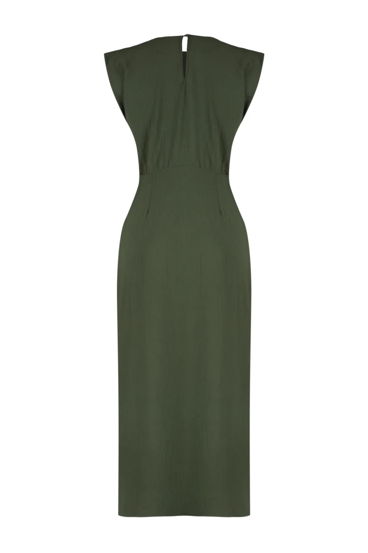 Trendyol Collection  Khakifarbenes gewebtes Midikleid TWOSS24EL00601
