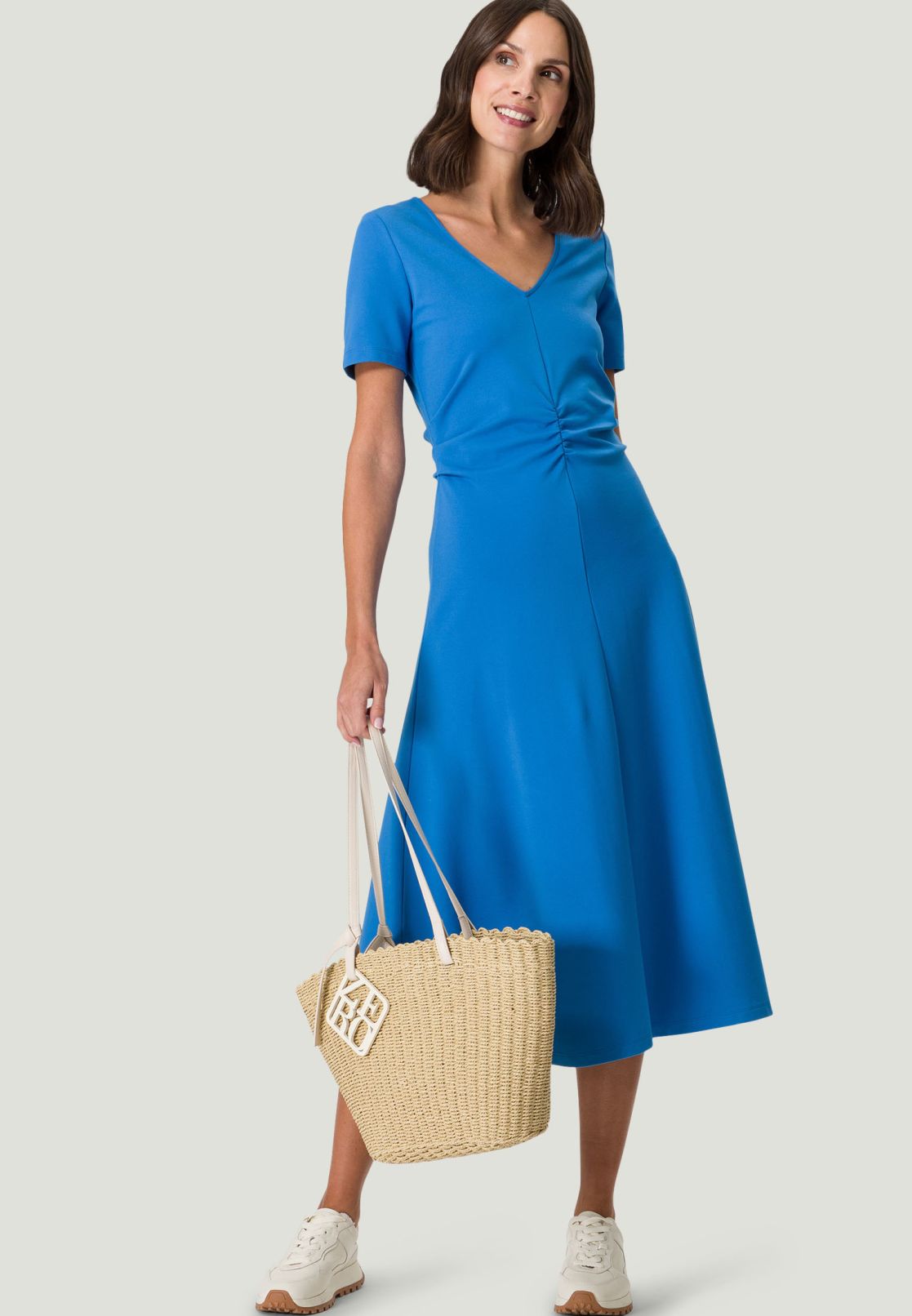 Midikleid mit Raffung