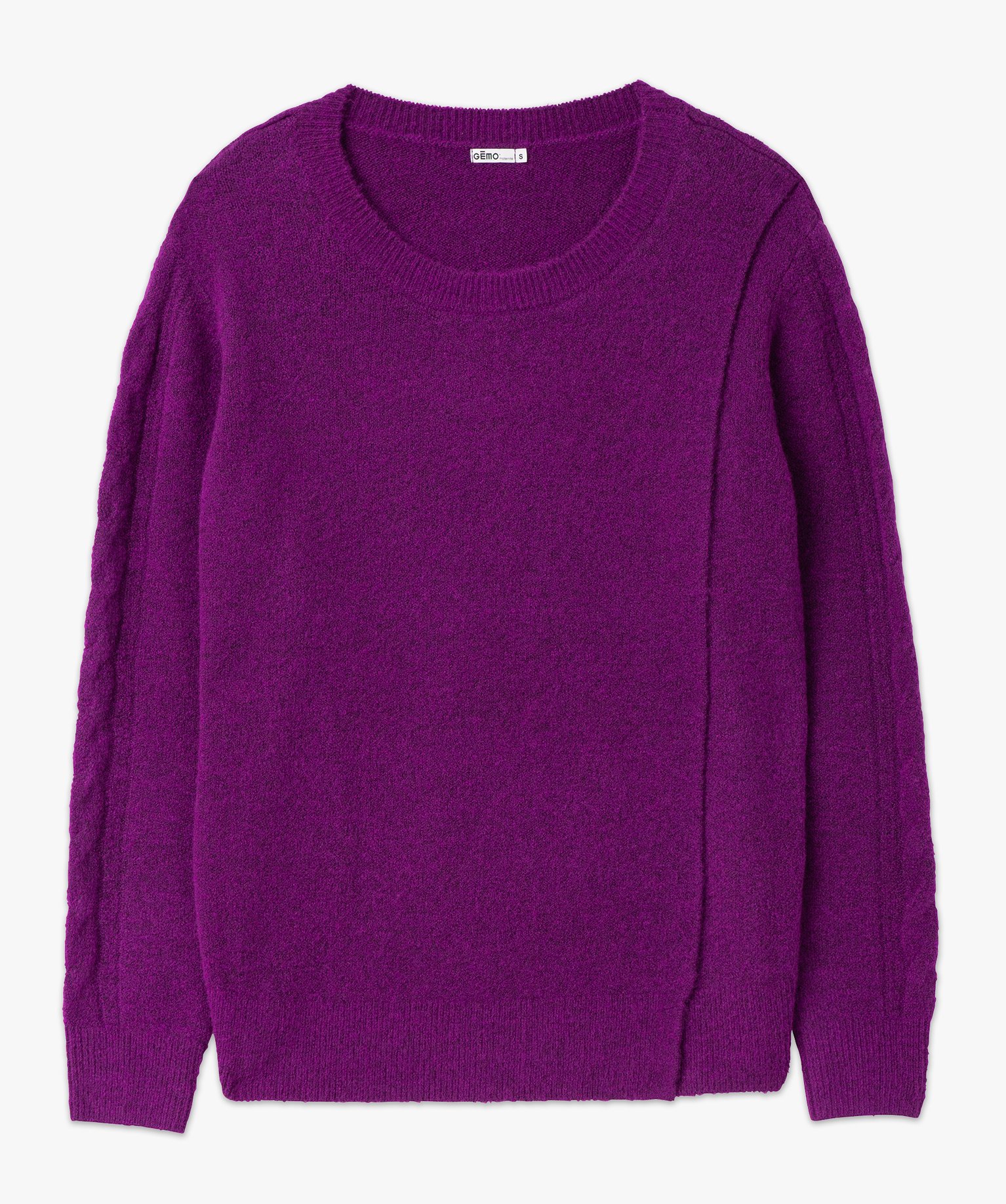 Pull maternité compatible allaitement en maille moelleuse violet | GEMO