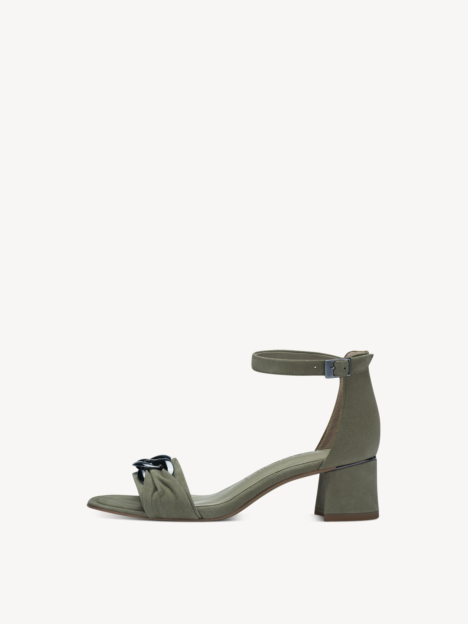 Sandale à talon en cuir - vert