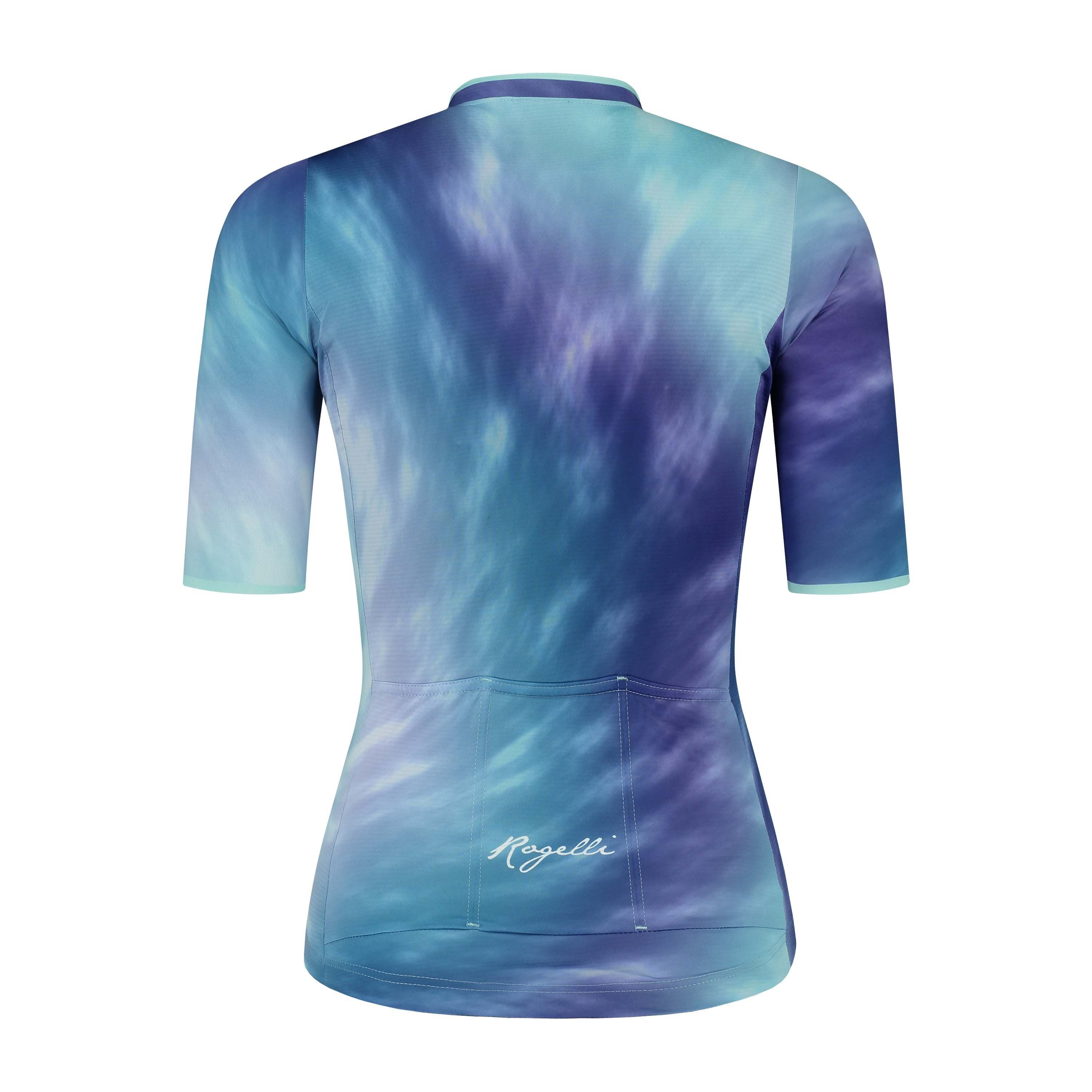 Rogelli Tie Dye Blau Damen Radtrikot Kurzarm