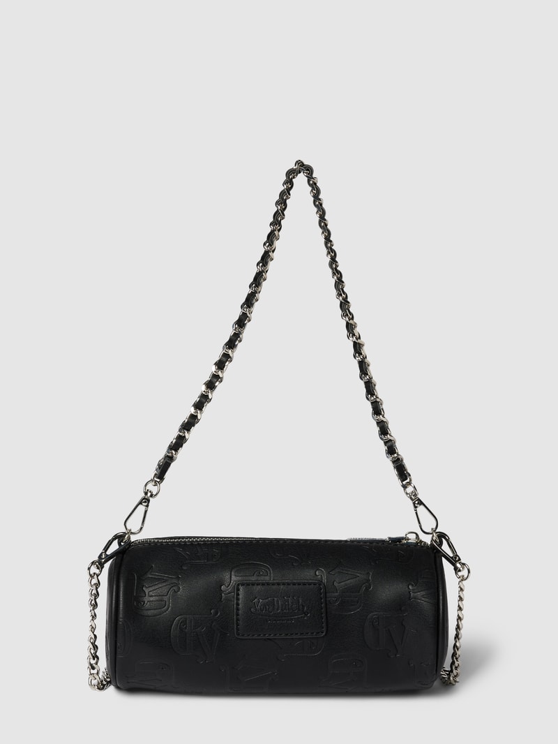 Handtasche mit Label-Patch Modell 'LESLY' in schwarz