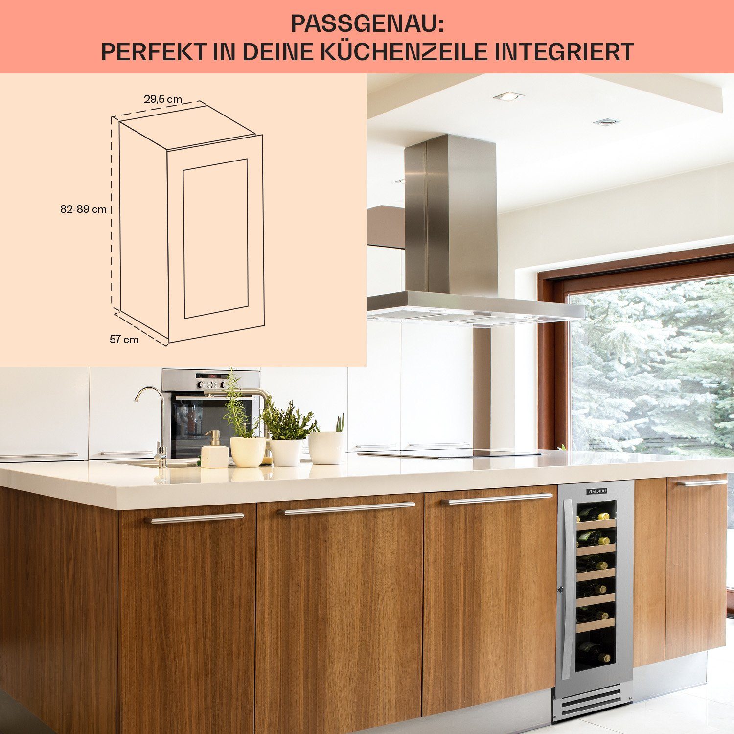 Klarstein Weinkühlschrank Vinovilla Smart, für 20 Standardflaschen á 0,75l,Wein Flaschenkühlschrank Weintemperierschrank Weinschrank Kühlschrank