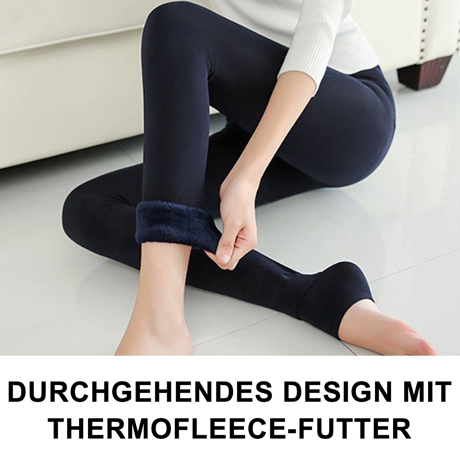 Daisred Thermoleggings Damen Thermo Strumpfhose Leggings mit Innenfleece