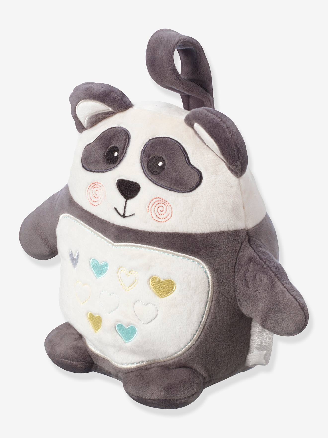 Peluche aide au sommeil rechargeable TOMMEE TIPPEE Pippo le panda gris anthracite/blanc