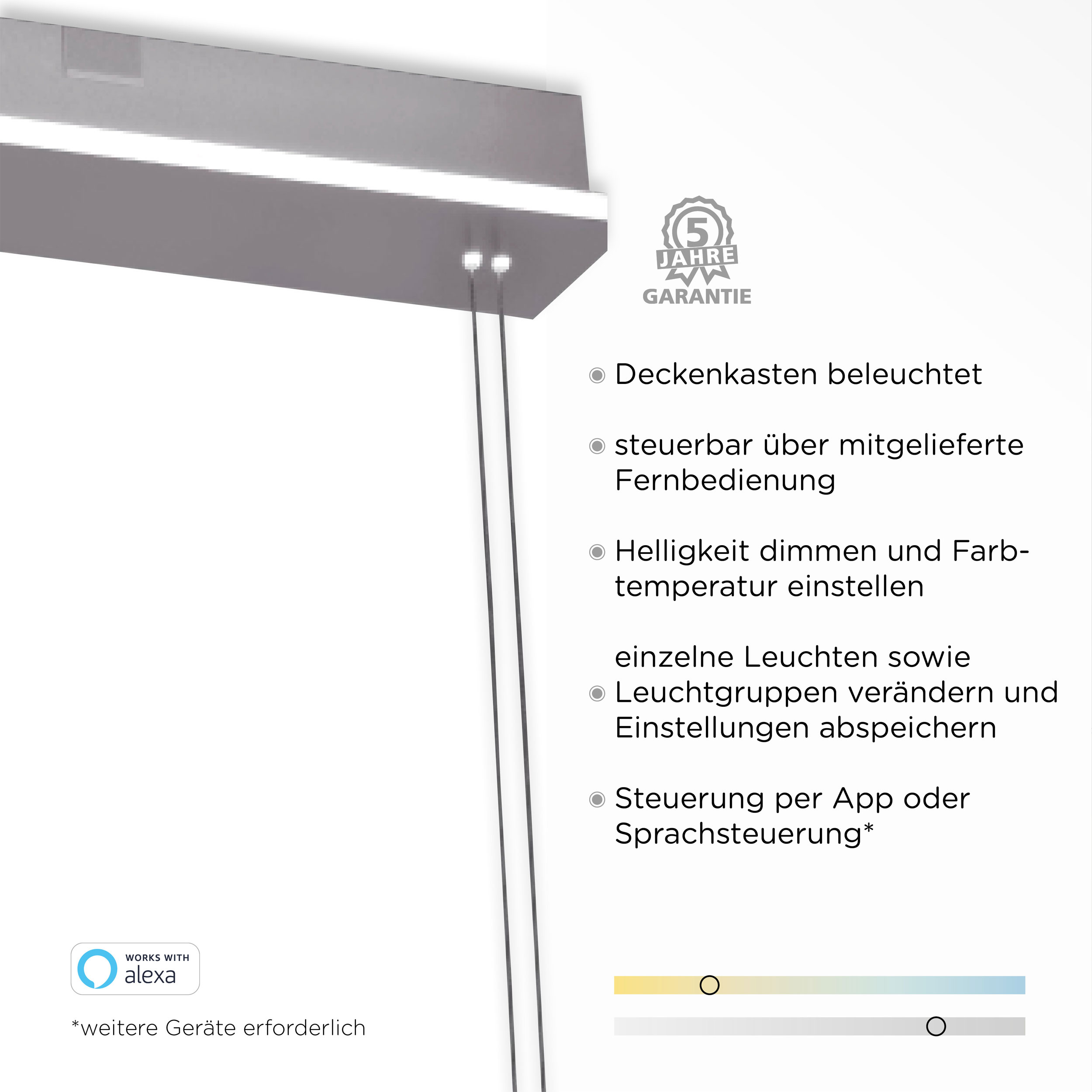 QLED-Pendelleuchte 5flg