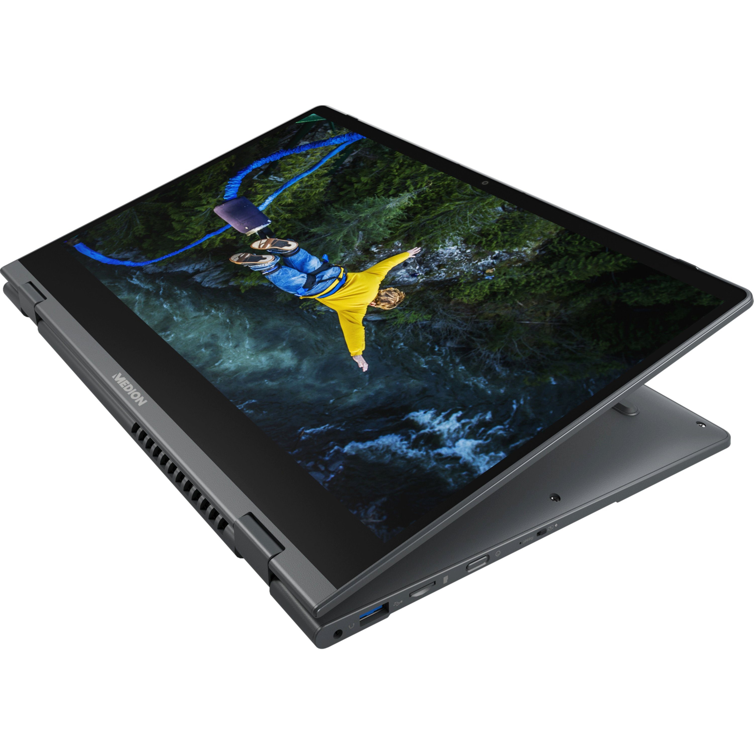 Medion® E14413 Convertible Notebook (35.5 cm/14 Zoll, Intel Core i3 1115G4, Intel® UHD, 128 GB SSD, Full-HD Display, 16GB, Windows 11, MD64141)