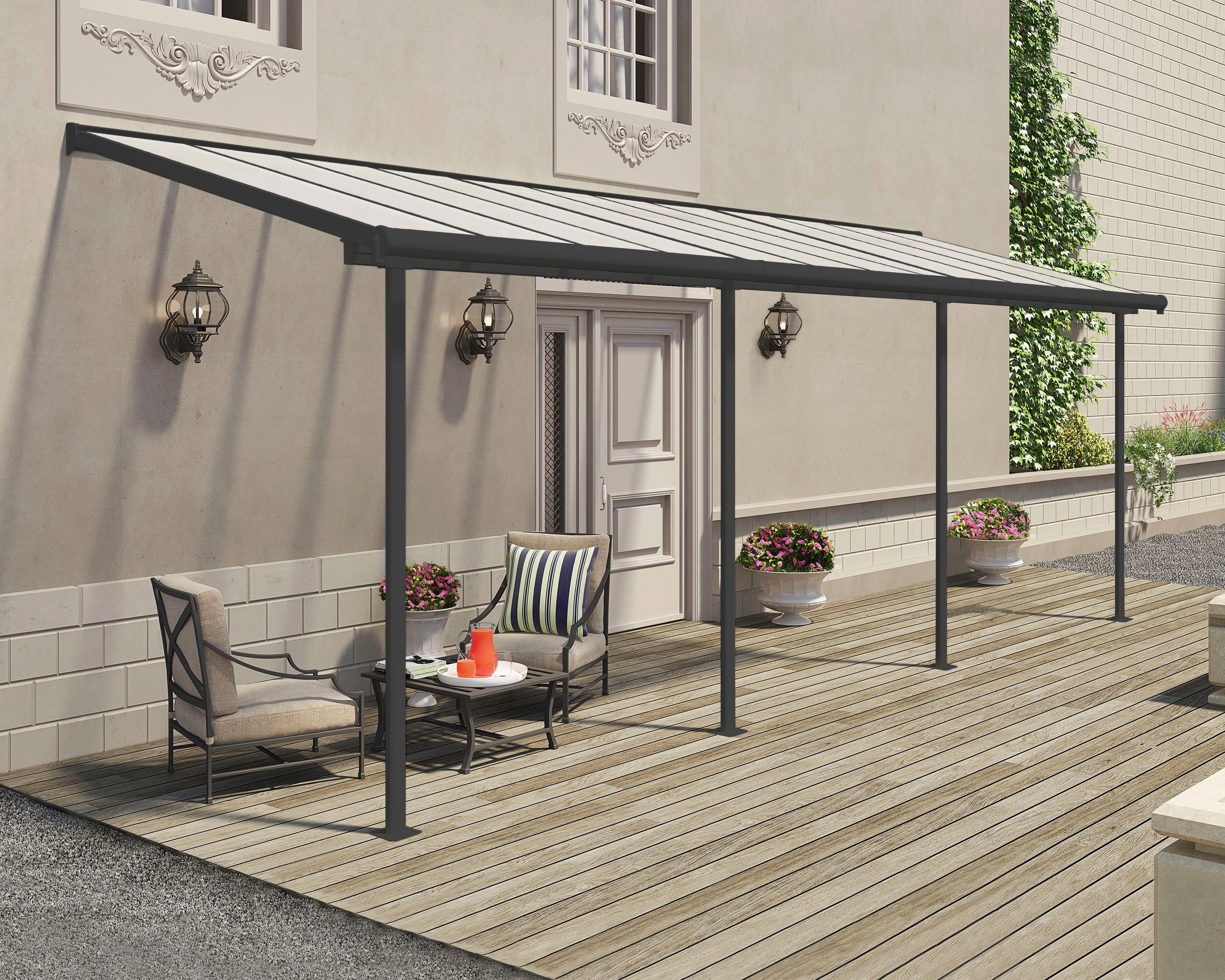Palram - Canopia Terrassendach Sierra, BxT: 671x230 cm, Bedachung Dachplatten, grau, UV-beständig