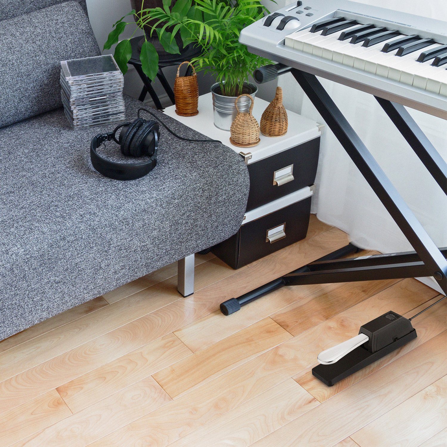 Donner Musikinstrumentenpedal Sustain-Pedal Dämpferpedal für Keyboard-Digitalpiano DSP-003, Universal