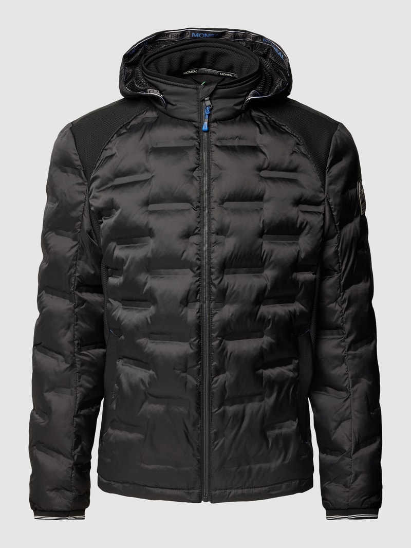 Steppjacke mit Label-Detail in schwarz