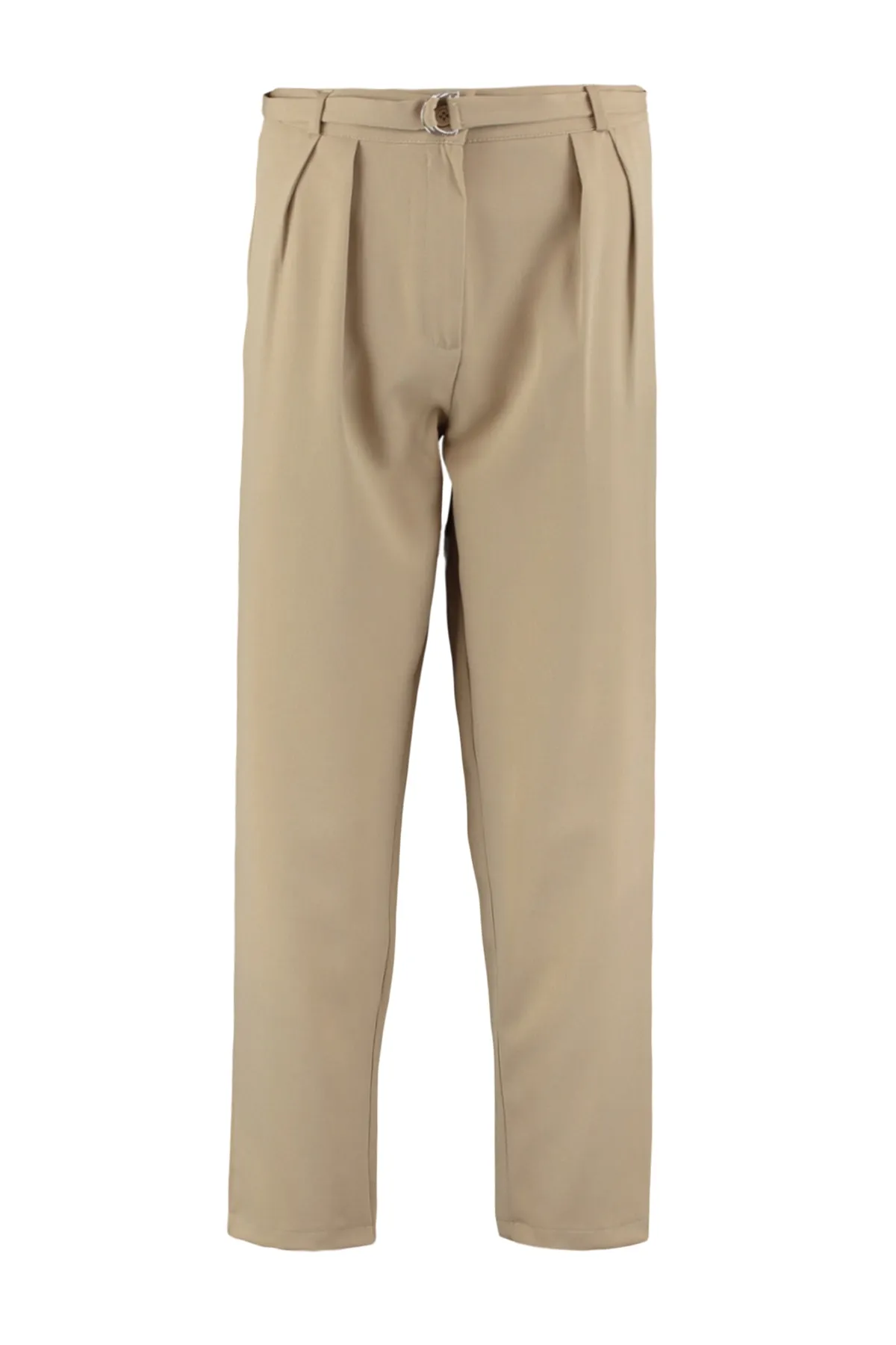 Trendyol Collection  Nerzfarbene Webhose mit Gürtel TWOAW23PL00224
