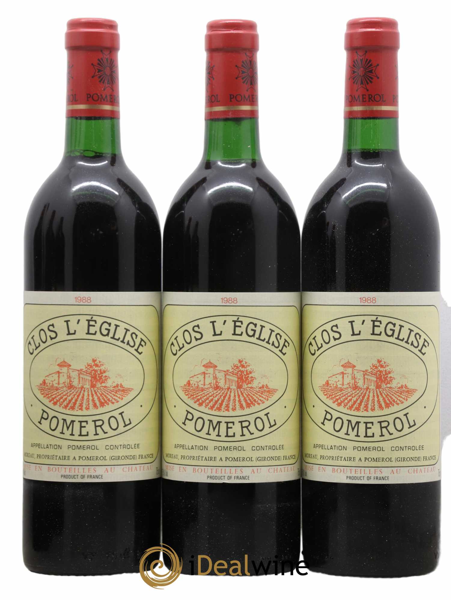 Pomerol Clos l'Eglise 1988 - Lot de 12 Bouteilles