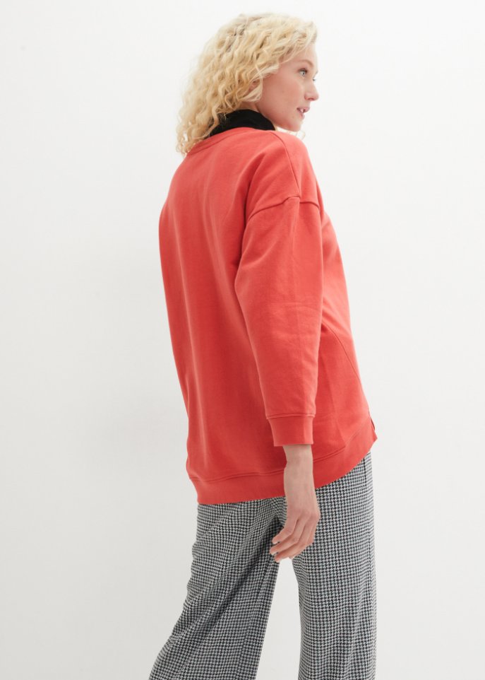 Oversize Sweatshirt mit Schlitzdetail