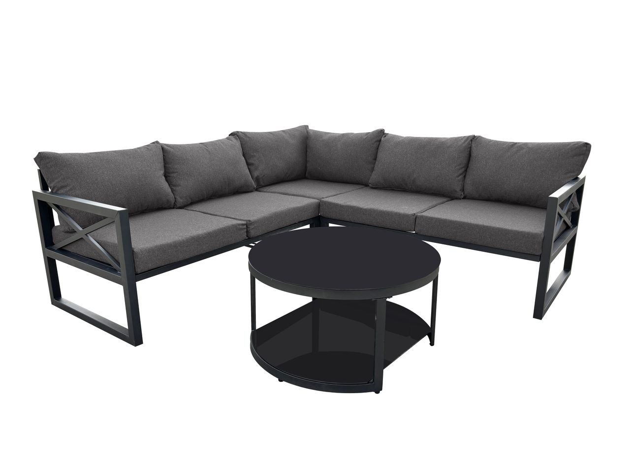 Happy Home Happy Home Ecklounge Set HGS63-DGR dunkelgrau