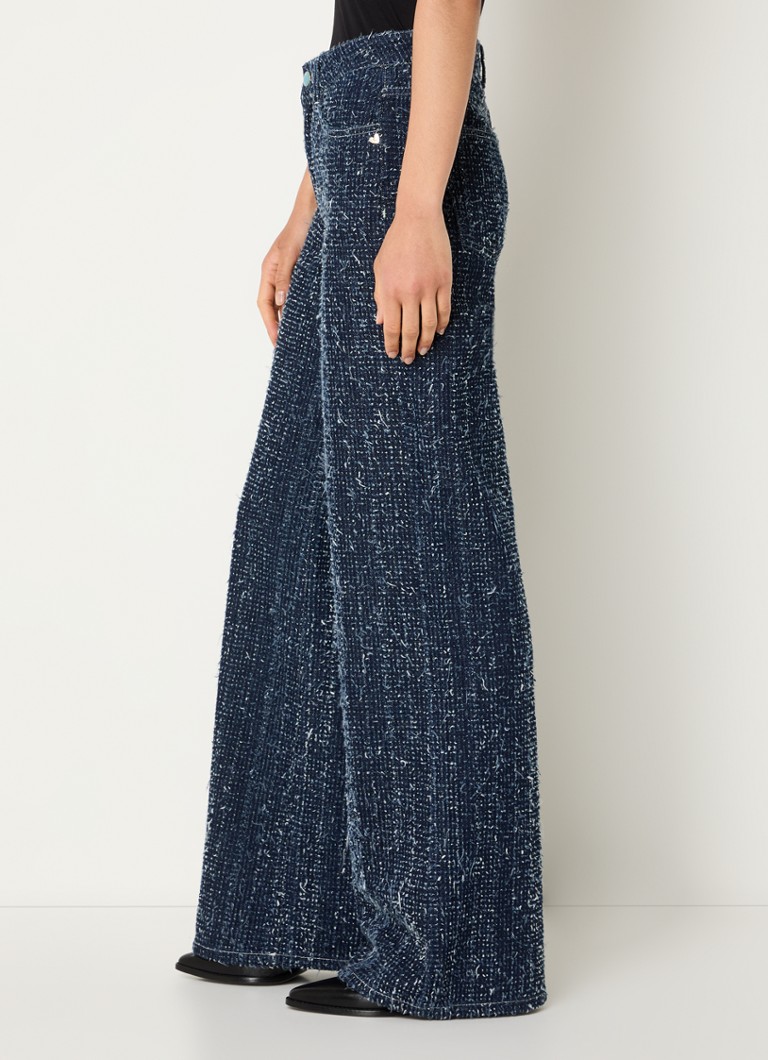 Jeans Jean Thea a vita alta e gamba larga effetto tweed di Fabienne Chapot