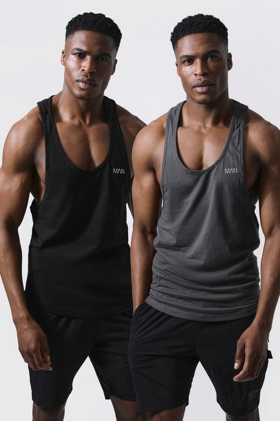 2er Pack Man Active Sport Racer-Tanktop