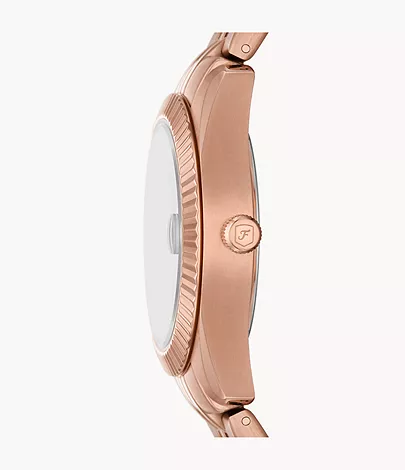 Fossil Uhr Scarlette 3-Zeiger-Werk Datum Edelstahl roségoldfarben
