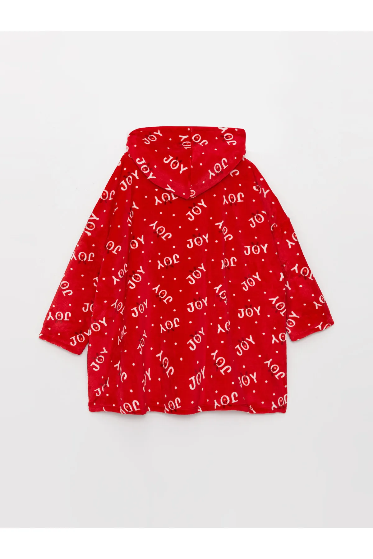 LC Waikiki  Langärmliges Damen-Pyjamaoberteil mit Weihnachtsmotiv und Kapuze aus Plüsch