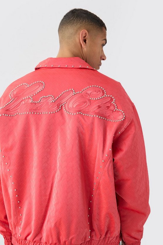 Oversize PU-Bomberjacke