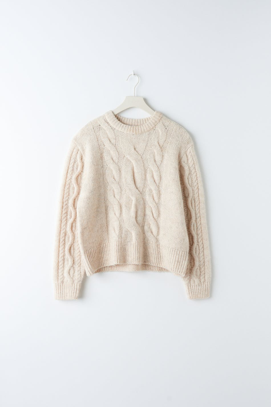 Y knit oversize cable sweater