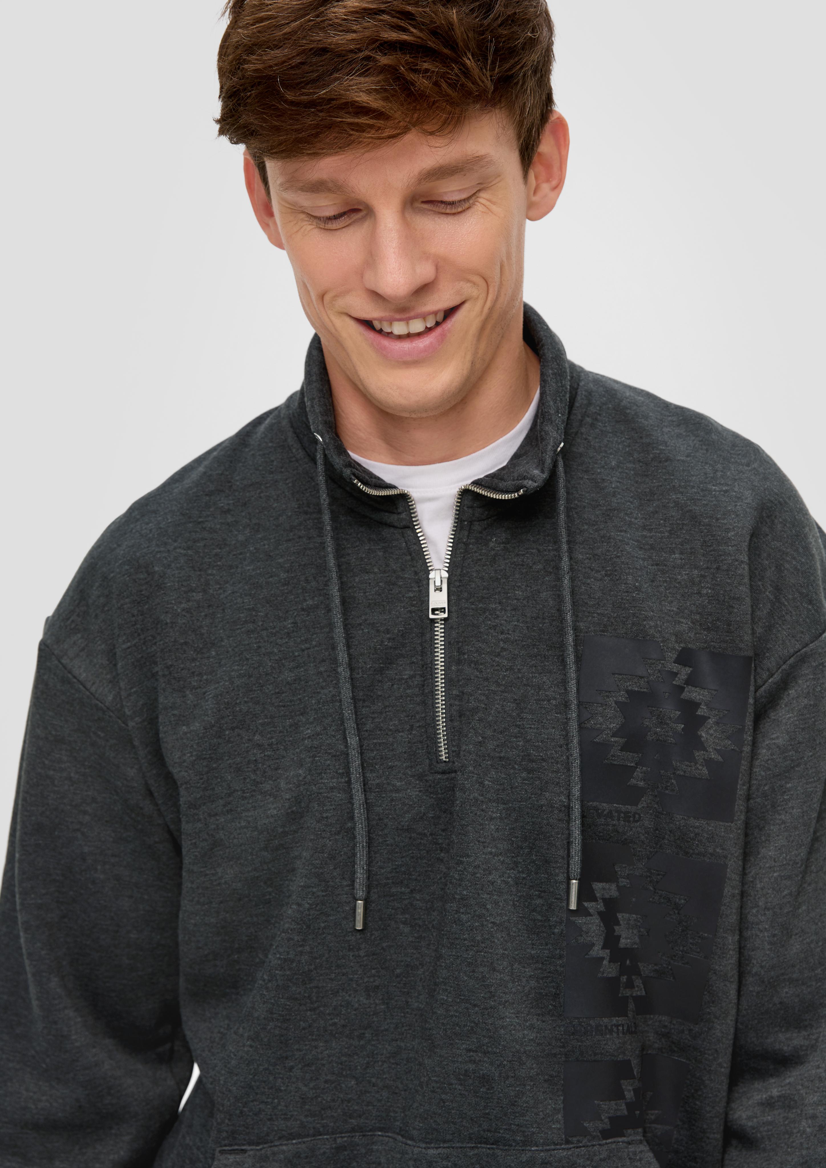 Sweatshirt mit Troyer-Kragen  2138684-98D1