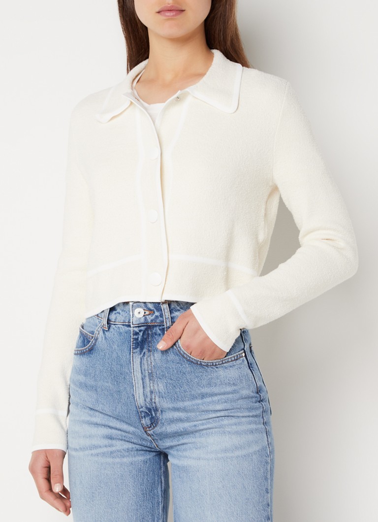 Gilet court en maille fine Claudie Pierlot Micbis avec texture