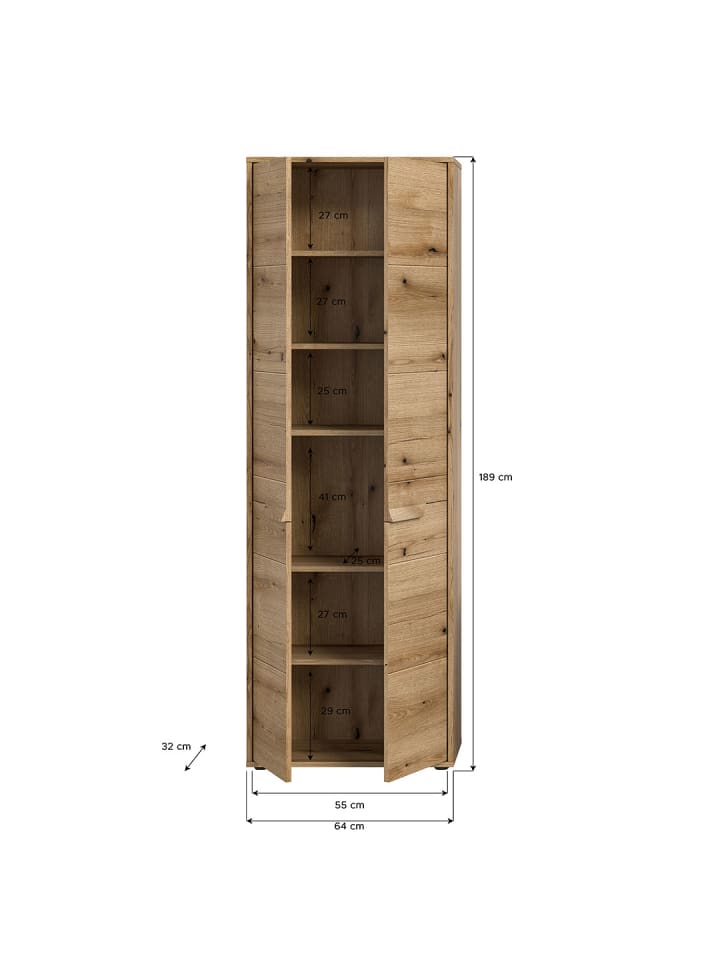 ebuy24 Hochschrank Zeno Eiche 64 x 32 cm günstig kaufen onesize