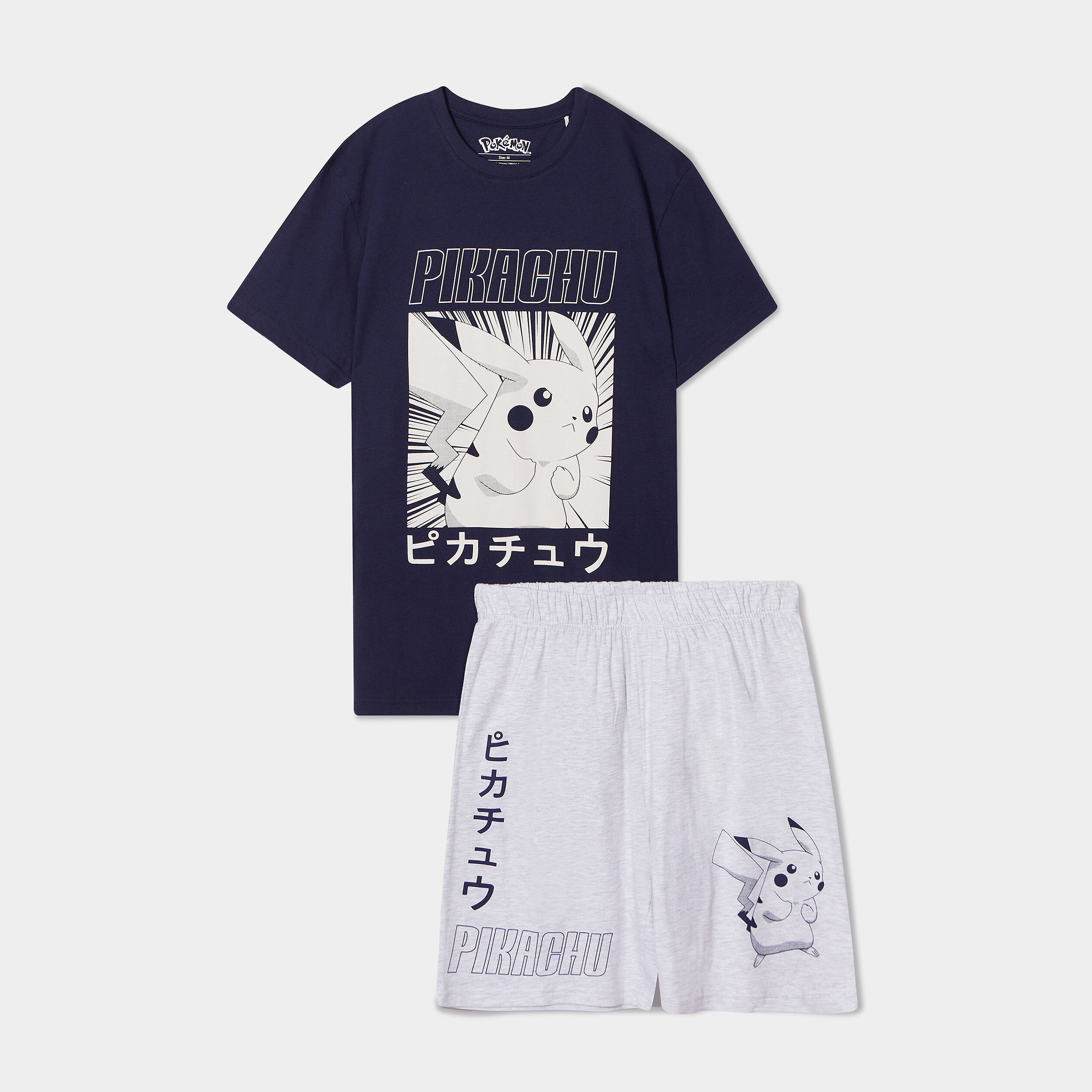 Ensemble pyjama short coton Pokémon bleu marine homme | La Halle