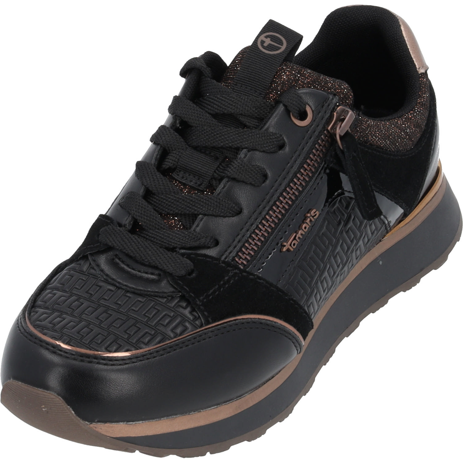 Tamaris 23726-41, Schnürschuhe, Damen, Schwarz