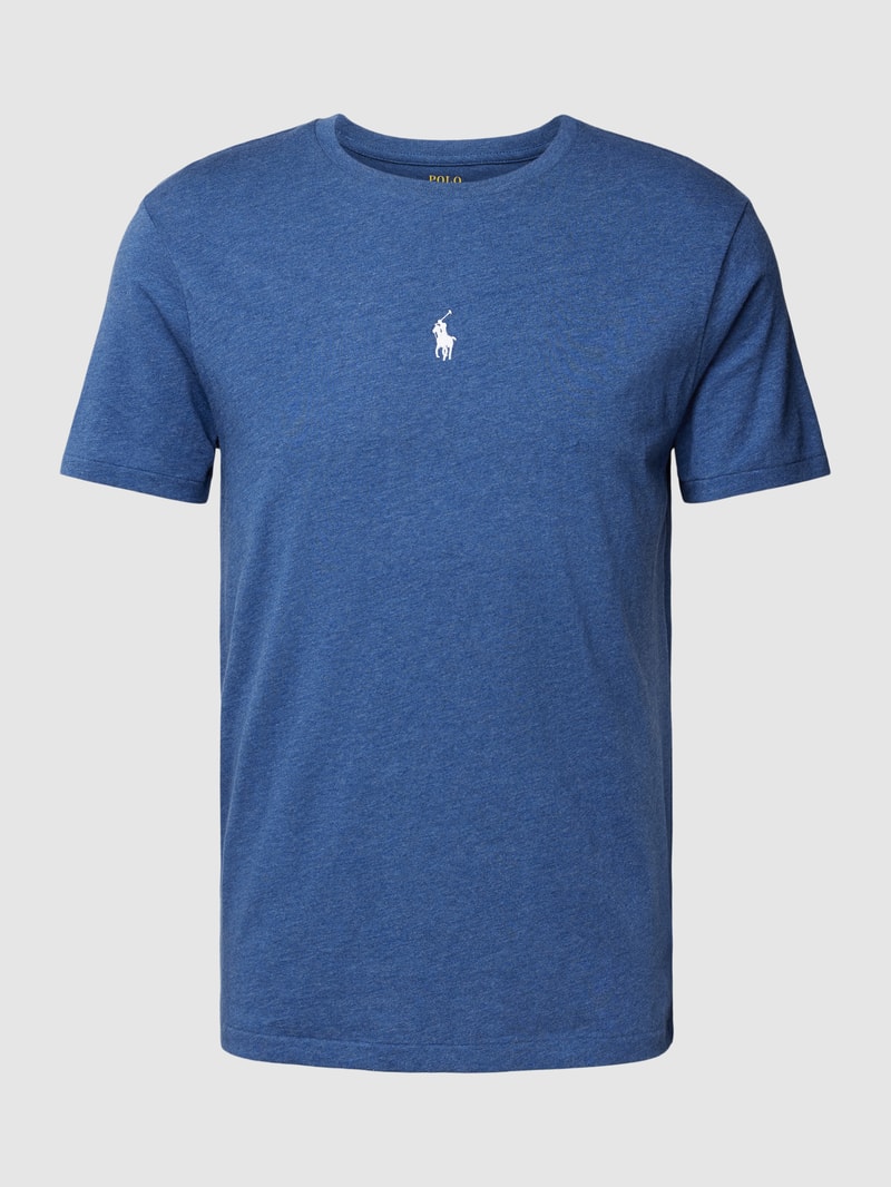 T-Shirt mit Logo-Stitching in rauchblau