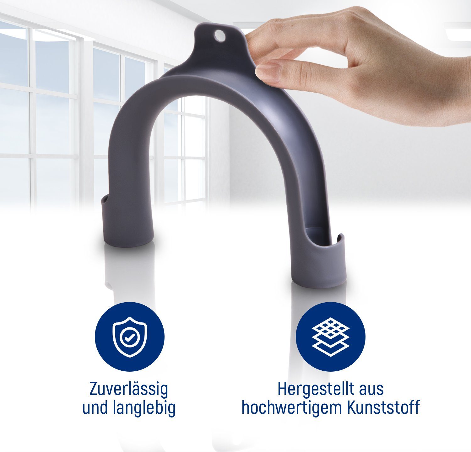 VIOKS Haltebogen universal Schlauchhalterung, (für Ablaufschlauch Waschmaschine Geschirrspüler)