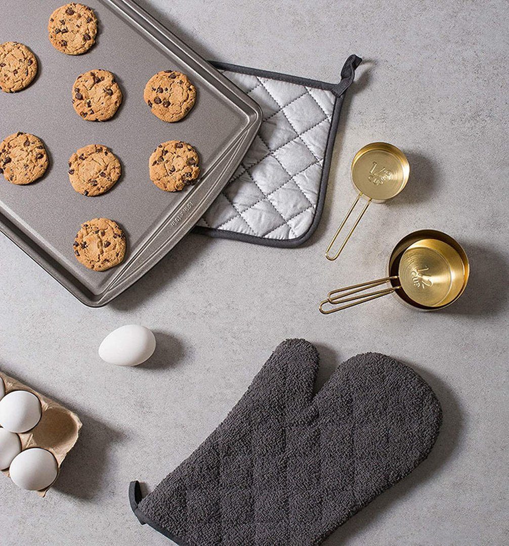 FIDDY Topfhandschuhe 2 Stück Ofenhandschuhe, isolierter Handschuh, (Hängendes Design zum Backen), Kochen, Grillen, Mikrowelle, leichte Kaffee.